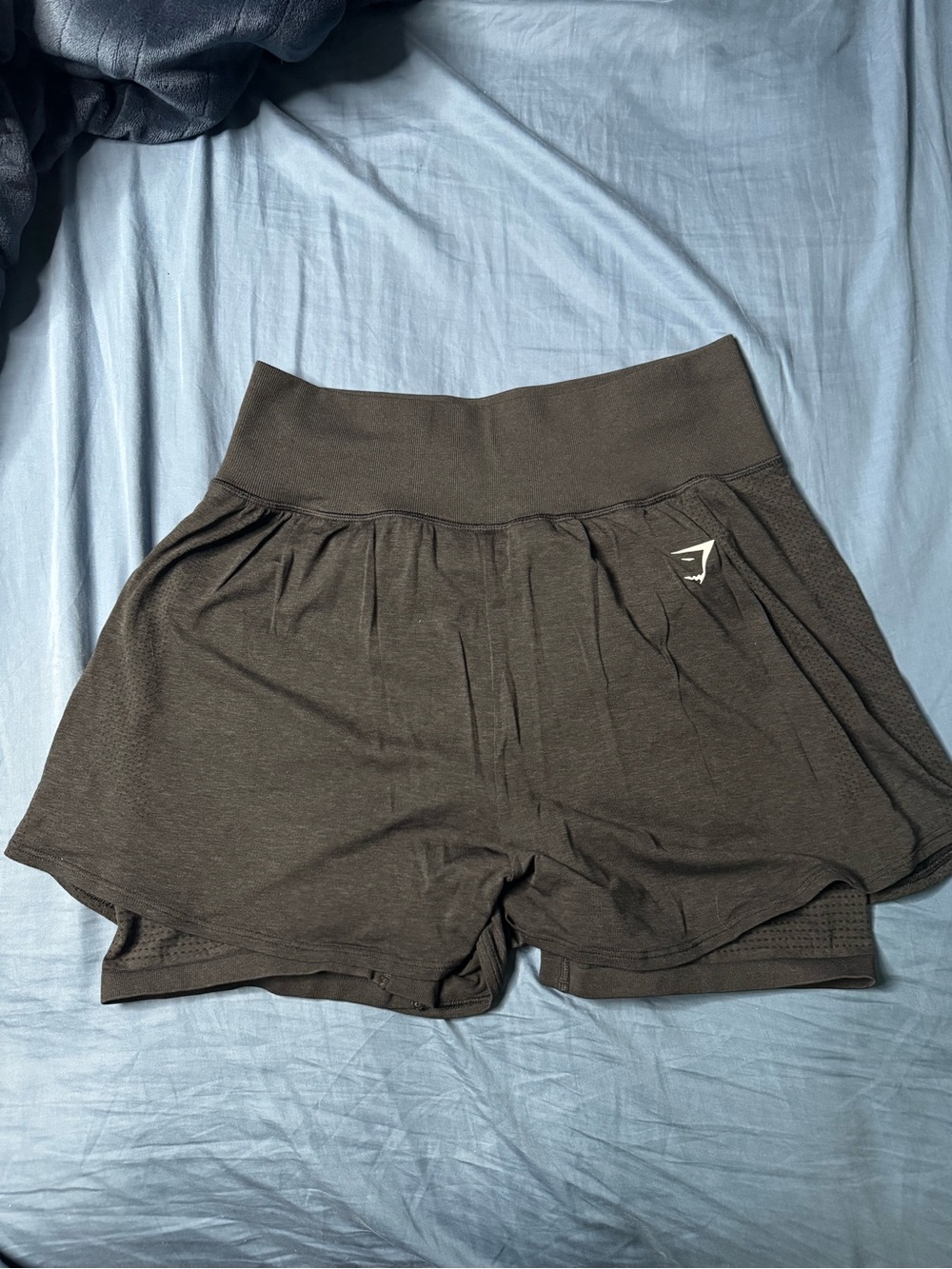 Gymshark Black Women's Double-Layer Athletic Shorts